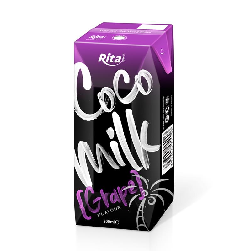 Coconut Milk with Grape Flavor 200ml Paper Box